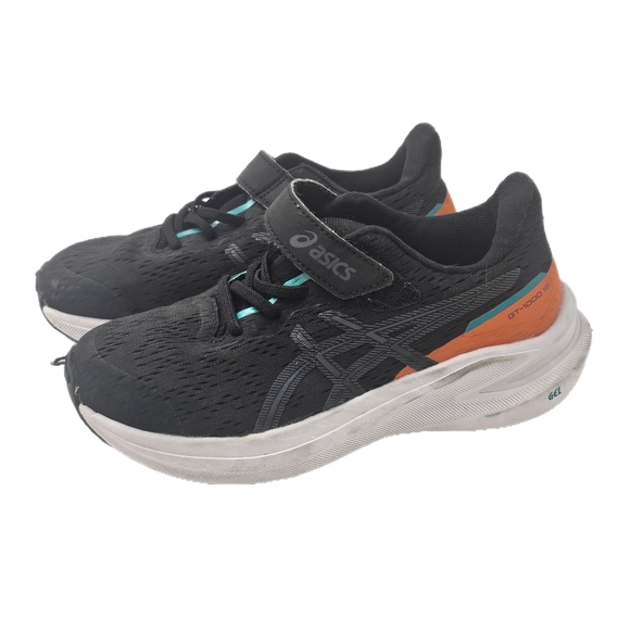 Asics Other - ASICS GT 1000 13 PS Kids Sneakers Black Teal Orange Size 1 Hook Loop